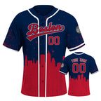 Custom Embroidered Boston City Skyline Baseball Jersey, Hip-Hop Inkjet Design, Personalized Your Name & Number