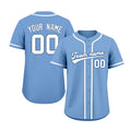 Custom Embroidered Blue White Baseball Jersey, Personalized Baseball Sports Uniform For  Men Women Youth Boy
