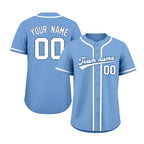 Custom Embroidered Blue White Baseball Jersey, Personalized Baseball Sports Uniform For  Men Women Youth Boy
