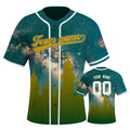 Custom Embroidered Oakland City Skyline Baseball Jersey, Hip-Hop Galaxy Design, Personalized Your Name & Number