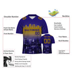Custom Embroidered Baltimore City Skyline Football Jersey, Personalized Football Sports T-Shirts For Men Women Youth Boy
