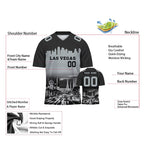 Custom Embroidered Las Vegas City Skyline Football Jersey, Personalized Football Sports T-Shirts For Men Women Youth Boy