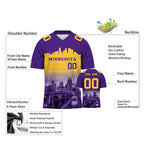 Custom Embroidered Minnesota City Skyline Football Jersey, Personalized Football Sports T-Shirts For Men Women Youth Boy