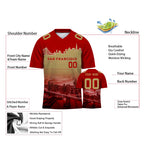 Custom Embroidered San Francisco City Skyline Football Jersey, Personalized Football Sports T-Shirts For Men Women Youth Boy
