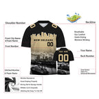 Custom Embroidered New Orleans City Skyline Football Jersey, Personalized Football Sports T-Shirts For Men Women Youth Boy