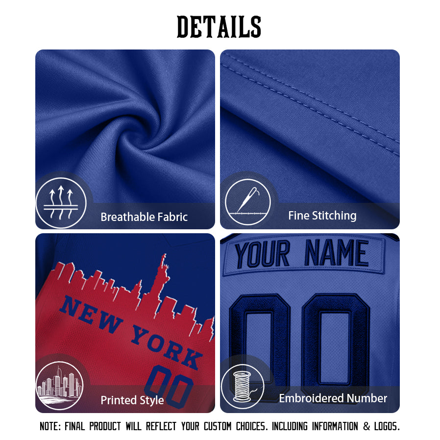 Custom Embroidered New York City Skyline Football Jersey, Personalized Football Sports T-Shirts For Men Women Youth Boy
