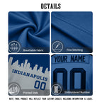 Custom Embroidered Indianapolis City Skyline Football Jersey, Personalized Football Sports T-Shirts For Men Women Youth Boy