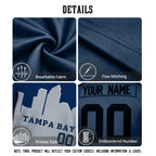 Custom Embroidered Tampa Bay City Skyline Football Jersey, Personalized Football Sports T-Shirts For Men Women Youth Boy