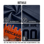 Custom Embroidered Chicago City Skyline Football  Jersey, Personalized Football Sports T-Shirts For Men Women Youth Boy
