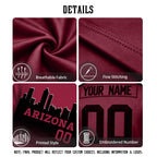 Custom Embroidered Arizona City Skyline Football Jersey, Personalized Football Sports T-Shirts For Men Women Youth Boy