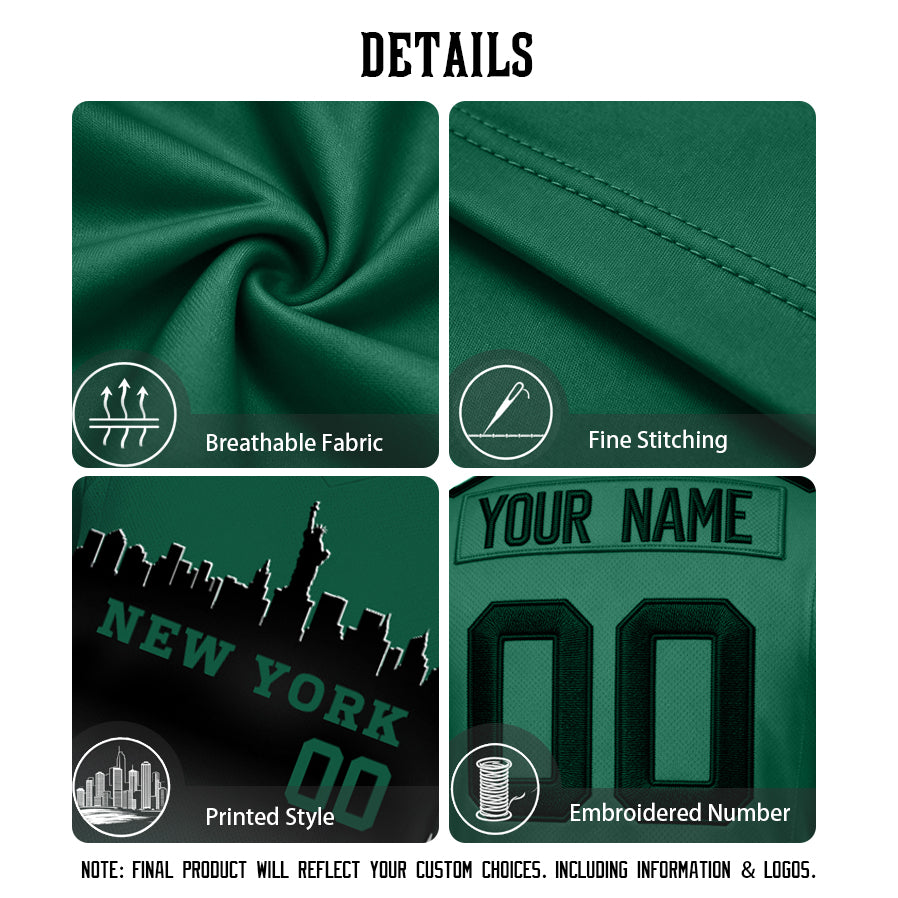 Custom Embroidered New York City Skyline Football Jersey, Personalized Football Sports T-Shirts For Men Women Youth Boy