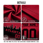 Custom Embroidered Atlanta City Skyline Football Jersey, Personalized Football Sports T-Shirts For Men Women Youth Boy