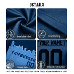 Custom Embroidered Tennessee City Skyline Football Jersey, Personalized Football Sports T-Shirts For Men Women Youth Boy