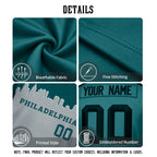 Custom Embroidered Philadelphia City Skyline Football Jersey, Personalized Football Sports T-Shirts For Men Women Youth Boy